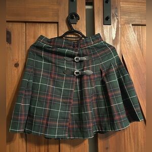 VINTAGE Plaid Green and Red Women's Skirt